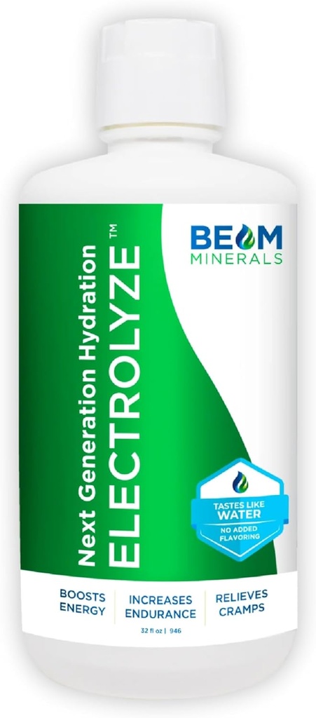 BEAM Minerals Electrolyze | Liquid Electrolyte Replenishment | All The Electrolytes, Without All The Salt | 32 fl Oz