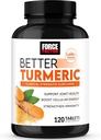 FORCE FACTOR Better Turmeric Curcumin 1600mg with Black Pepper & Ginger, Clinical Strength Joint Support Supplement, Superior Absorption, 120 Tablets