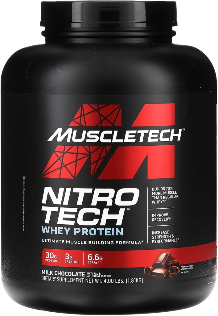 Σειρά Απόδοσης MuscleTech NitroTech Whey Isolate σοκολάτα 4lb