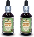 Winter Savory (Satureja Montana) Glycerite, Organic Dried Leaves Alcohol-FREE Liquid Extract (Brand name: HerbalTerra, Proudly made in USA) 2x2 fl.oz (2x60 ml)
