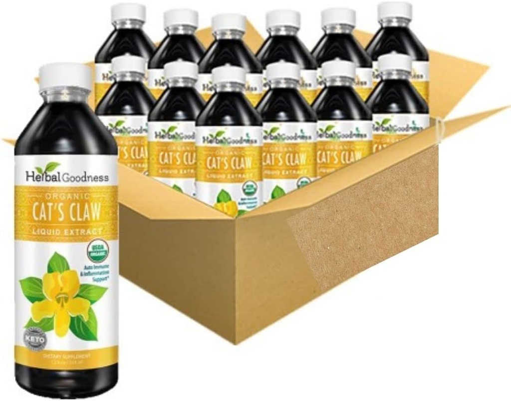 Liquid Extract Cat's Claw -Vegan -Gluten-Free - Βιολογικό εκχύλισμα Claw -12oz -Herbal Goodness (Pack of 12)