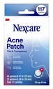 Nexcare Thin and Transparent Acne Patch, Skin Cover Absorbs Pus and Oil from Clogged Pores, Made with hydrocolloid, tab Allows for Easy Removal from Liner - 117 Pimple Patches