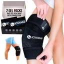 ActiveWrap - Knee Ice Pack Wrap με συμπίεση, 2 Reuseable Gel Heat & Cold Packs for Knee Pain, Sore Legs & Shin Splints. Ευέλικτη ψυχρή περιτύλιξη για τραυματισμό και έλεγχο οίδημα & κοινή υποστήριξη - ένα μέγεθος ταιριάζει περισσότερο