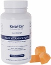KeraFiber Professional Βιταμίνες μαλλιών Plus Gummies - Βιοτίνη συμπληρώματα ανάπτυξης μαλλιών - Vegan Βιταμίνες μαλλιών με ψευδάργυρο, βιταμίνες A, C, D, E, B6, B12 - Υποστηρίζει την ανάπτυξη μαλλιών, δέρμα & νύχια - 60 Count
