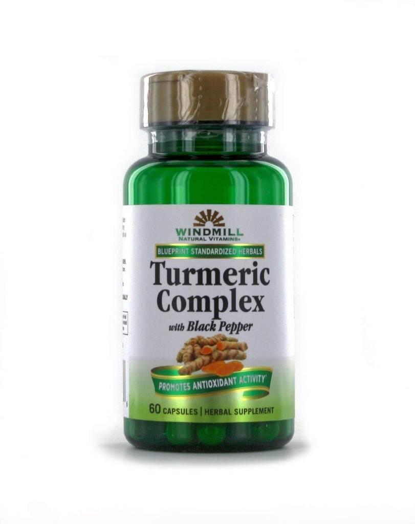 Ανεμόμυλος Turmeric Complex 1500 Mg με κάψουλες μαύρο πιπέρι, 60.0 Count