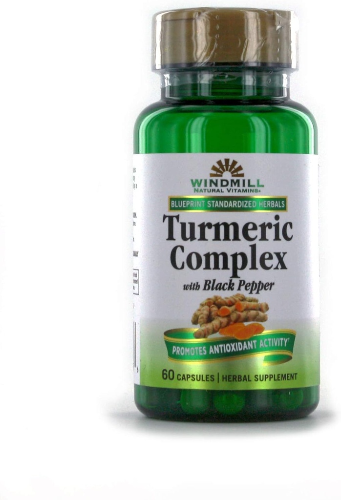 Ανεμόμυλος Turmeric Complex 1500 Mg με κάψουλες μαύρο πιπέρι, 60.0 Count