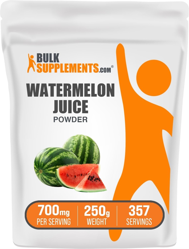 BulkSupplements.com Watermelon Juice Powder - from Watermelon Fruit, Fruit Powder, Hydation Supplement - 700mg per Serving, 250g (8.8 oz) (Pack of 1)