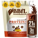 BBfL Πρωτεΐνη με βάση το φυτό Shake – 21g Πρωτεΐνη Vegan, Κακάο + Μηλίτη της Μήλου Ξίδι, Πρεβιοτικά, Επιπεφυκτικά Ένζυμα, Υποστηρίζει Υγεία των Ούλων – All-in-One Shake for Women & Men (15 Servings, Cocoa Cream)