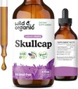 Βότανο Wild & Organic Skullcap Βάμμα - Skullcap συμπλήρωμα για την υποστήριξη Mood - Relaxing Liquid Extract Drops - Vegan, Sugar & Alcohol-Free - 4 fl oz