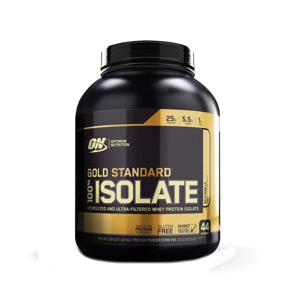 Βέλτιστη διατροφή Gold Πρότυπο 100% Απομονώστε 3 LB TUB 2019 44 Εξυπηρετεί νέα HYDROLYZED και Ultra φιλτραρισμένο Premium Isolate Protein (Vanilla)