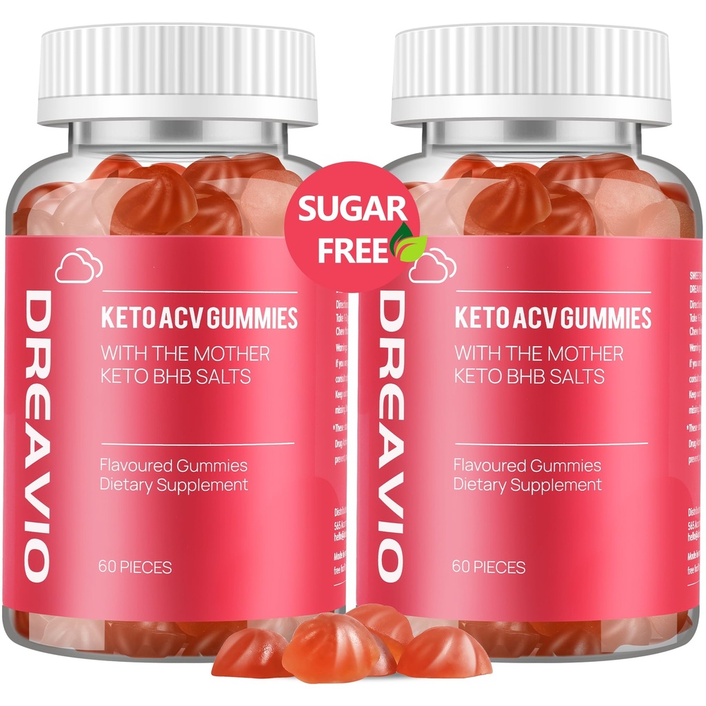 DREAVIO Keto ACV Gummies Advanced Weight Loss- Sugar Free 1000mg μηλίτη μηλίτη για γυναίκες & άνδρες, Vegan Keto Apple Cider Vinegar συμπλήρωμα για ενήλικες