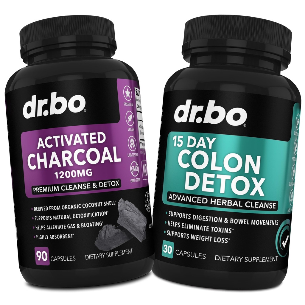 Ενεργοποιημένο Ανθρακό & Colon Cleanser Detox - Βιολογικά Χάπια Καρύδας Καρύδας & Καθαρισμός Κολώνων για το Στόμαχα Αέριο Bloat & Regularity - Συμπληρώματα κίνησης του Bowel για το Στόμαχ Bloating, Υποστήριξη ούρων