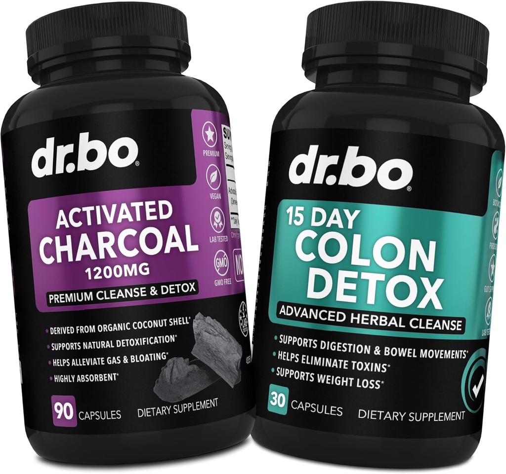 Ενεργοποιημένο Ανθρακό & Colon Cleanser Detox - Βιολογικά Χάπια Καρύδας Καρύδας & Καθαρισμός Κολώνων για το Στόμαχα Αέριο Bloat & Regularity - Συμπληρώματα κίνησης του Bowel για το Στόμαχ Bloating, Υποστήριξη ούρων