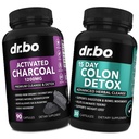 Ενεργοποιημένο Ανθρακό & Colon Cleanser Detox - Βιολογικά Χάπια Καρύδας Καρύδας & Καθαρισμός Κολώνων για το Στόμαχα Αέριο Bloat & Regularity - Συμπληρώματα κίνησης του Bowel για το Στόμαχ Bloating, Υποστήριξη ούρων