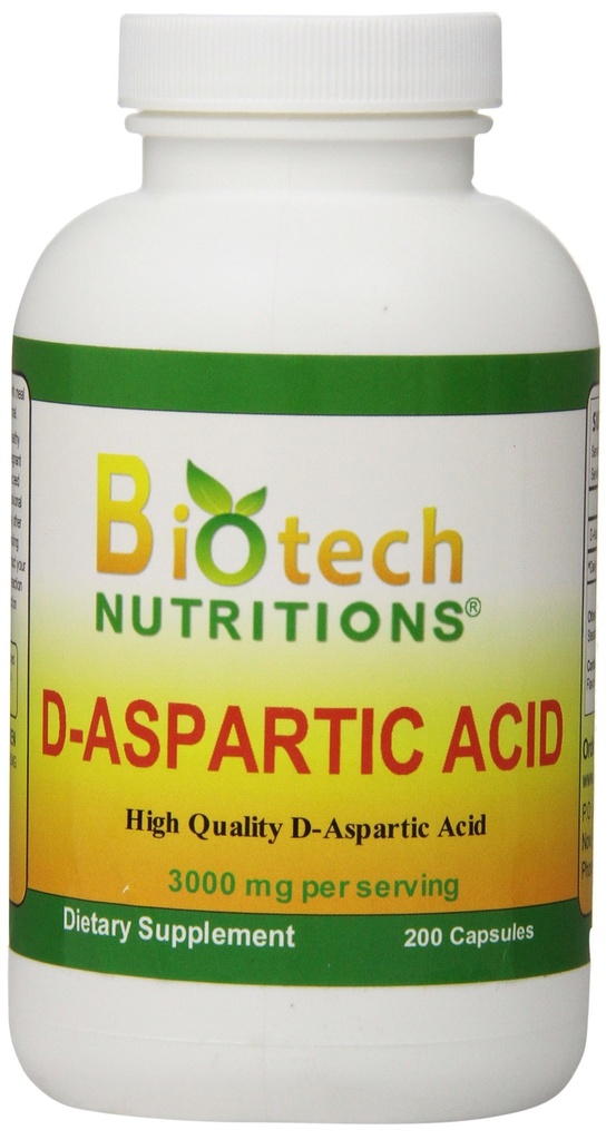 D-Aspartic Acid Dietary Supplement, 3000 mg., 200 Count
