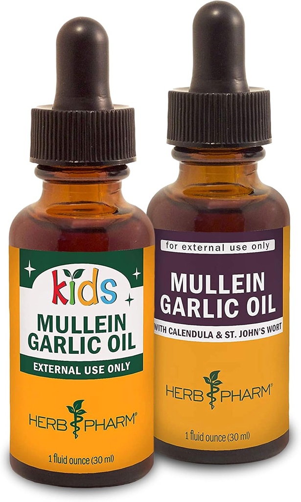 Herb Pharm Mullein Σκόρδο, 1 Oz και τα παιδιά Mullein Σκόρδο Λάδι, 1 Oz Herbal δώρο