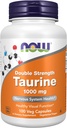 NOW Supplements, Taurine 1,000 mg, Double Strength, Nervous System Health*, 100 Veg Capsules