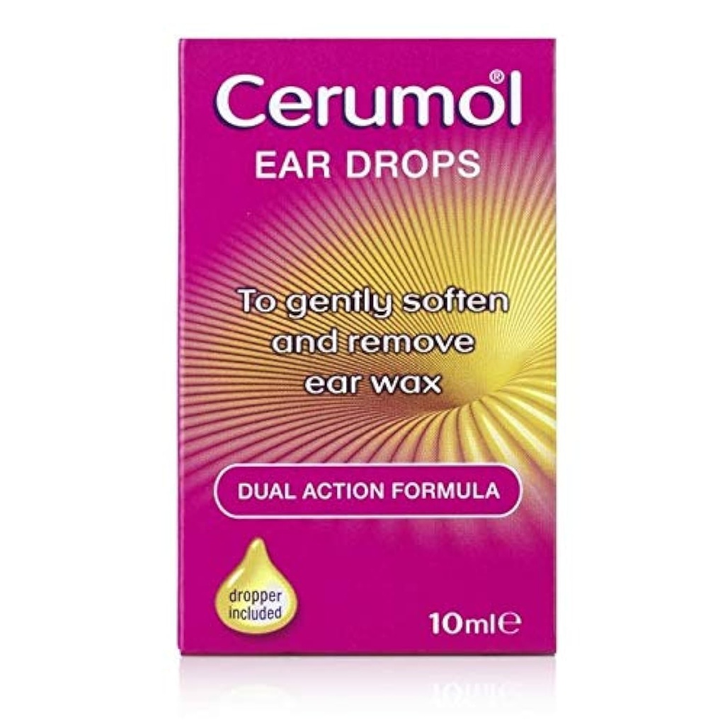 Dual Action Ear Drops, 10ml, Gentle Formulation, Βοηθά στην ανακούφιση των συμπτωμάτων του κελύφους του αυτιού, Softens Earwax, Dropper Περιλαμβάνεται