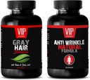 Anti-Geating Essential - Gray Hair Solution – Anti Wrinkle Formula - Saw Palmetto Natural - 2 φιάλες (60 κάψουλες + 60 κάψουλες)
