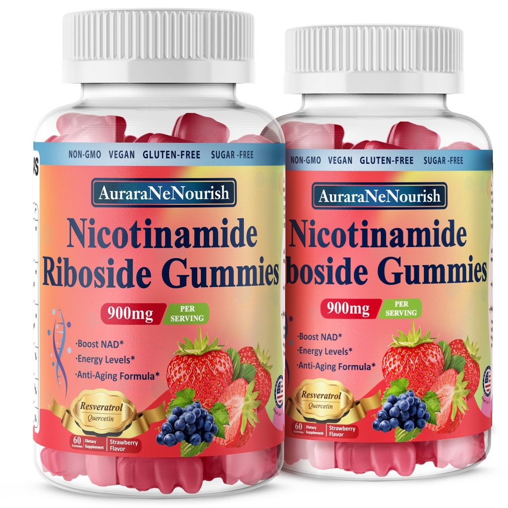 2 Pack NAD Resveratrol συμπλήρωμα, χωρίς ζάχαρη 900mg Gummies με Quercetin, Collagen, Βιταμίνη υποστήριξη κατά της γήρανσης, αναγέννηση κυττάρων, ενίσχυση της ενέργειας, βελτίωση του δέρματος για τις γυναίκες άνδρες