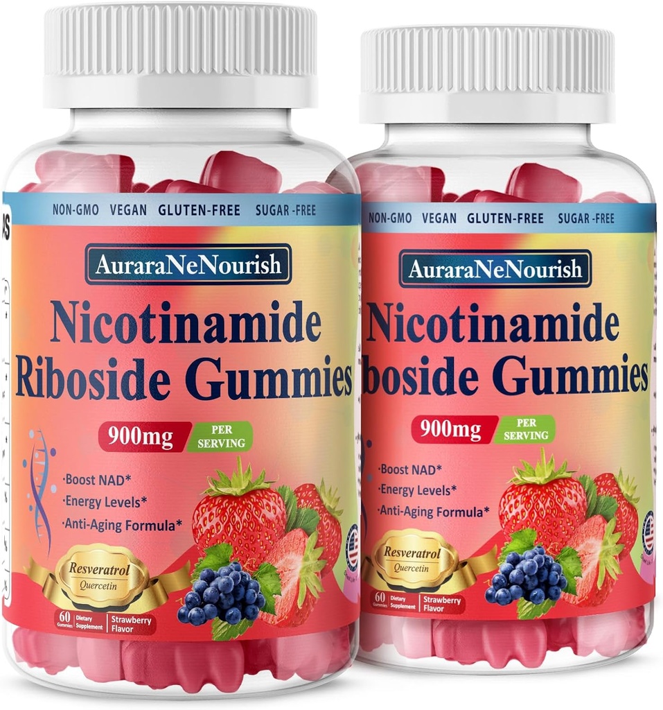 2 Pack NAD Resveratrol συμπλήρωμα, χωρίς ζάχαρη 900mg Gummies με Quercetin, Collagen, Βιταμίνη υποστήριξη κατά της γήρανσης, αναγέννηση κυττάρων, ενίσχυση της ενέργειας, βελτίωση του δέρματος για τις γυναίκες άνδρες
