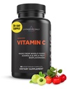 Livingood Daily Vitamin C Supplement, 3-σε-1 Πλήρης βάση τροφίμων Βιταμίνη C με εκχύλισμα φρούτων Acerola & Amla και βιοφλαβονοειδή εσπεριδοειδών για ανοσοποιητική υποστήριξη, Vegan, Χωρίς γλουτένη, Μη ΓΤΟ, 60 κάψουλες