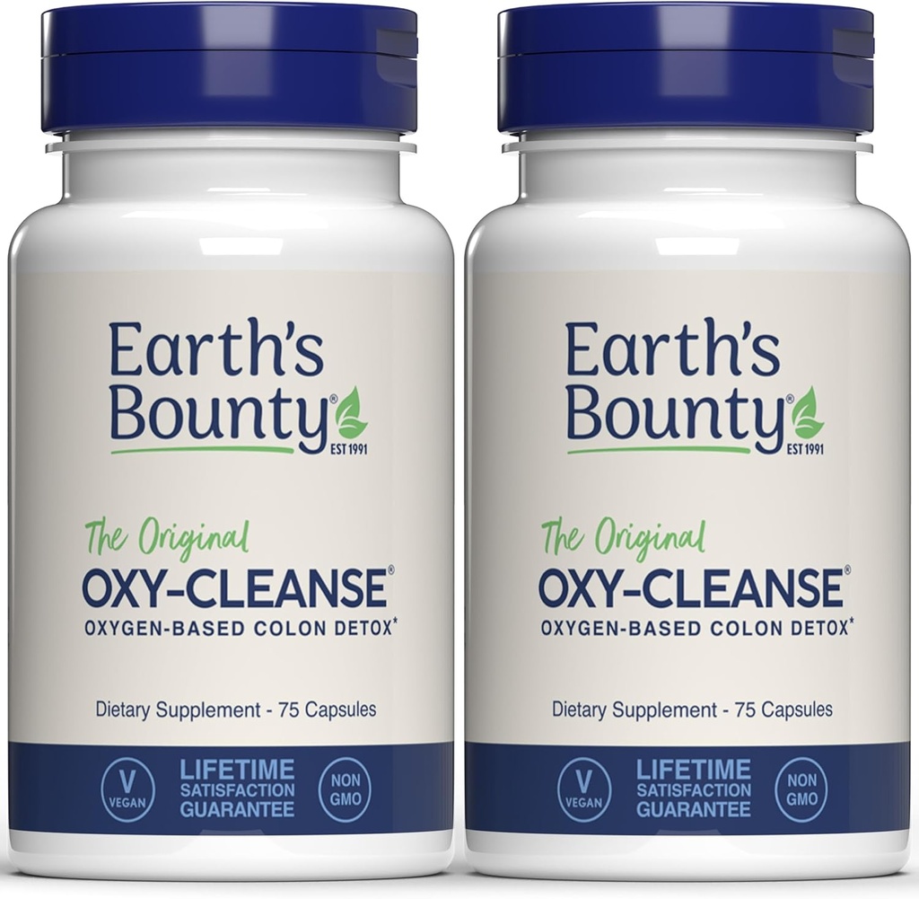 Earth's Bounty Oxy-Cleanse Colon Conditioner - Απλός καθαρισμός του παχέος εντέρου για Digestive Wellness - Relief δυσκοιλιότητας - Natural Colon Detox - 75 Κάψουλες - 2-Pack