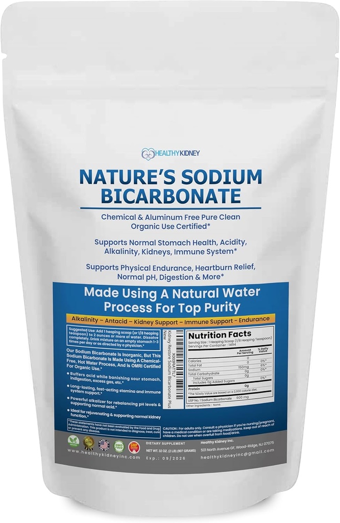 Nature’s Bicarbonate Organic Χρήση Σόδα Χωρίς Ψήσιμο Αλουμινίου. Δεν Χημικά Pure Baking Soda σκόνη για την υγεία & ευεξία. Διττανθρακικό νάτριο 2 lb