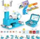 WhalesBot A3 12-σε-1 STEM μπλοκ Κωδικοποίηση Ρομπότ Κιτ για Παιδιά, 61-Piece Εκπαιδευτικό Κτίριο Σετ με Διαδραστική αφήγηση, Ιδανικό Δώρο Παιχνιδιών για Αγόρια & Κορίτσια Ηλικίες 3-6