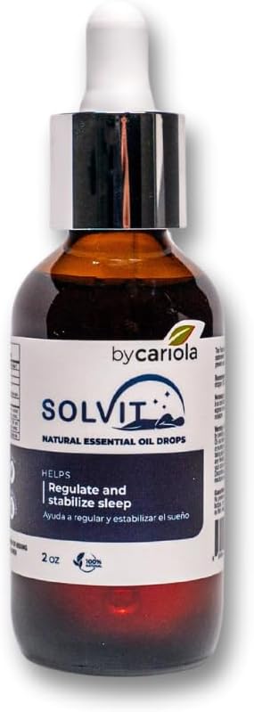 Solvit - Προάγει τον ξεκούραστο ύπνο και τις ειρηνικές νύχτες - Χαλαρώστε και ήρεμο μυαλό - Μελατονίνη - Πάθος Λουλούδι - Βαλεριάνα ρίζα - Χαμομήλι - σταγόνες πετρελαίου 2 oz