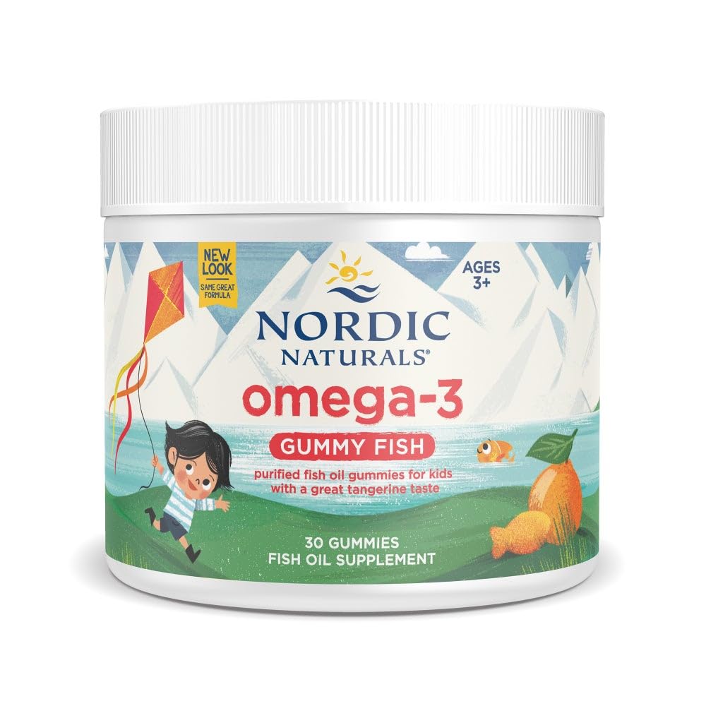 Nordic Naturals Nordic Omega-3 Gummy Fish, Tangerine - 30 Gummy Fish - 124 mg Σύνολο Omega-3s με EPA & DHA - Μη ΓΤΟ - 30 Υπηρεσίες