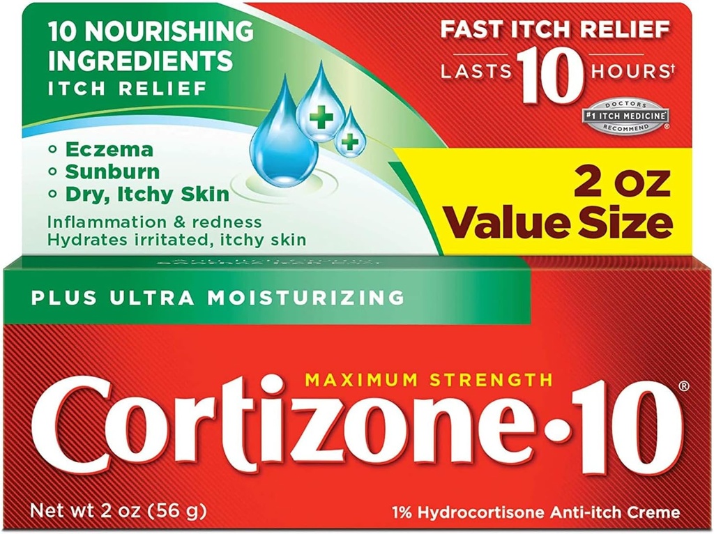 Cortizone-10 Plus μέγιστη αντοχή κατά της τραχείας κρέμα 2 oz (πακέτο του 2)