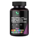 Mishas Nutraceuticals Milk Thistle Dandelion Root, NAC and TUDCA Supplement – Supports Liver Health, Liver Cleanse Detox, Kidney and Respiratory Health & Digestion System – 60 Vegan Capsules