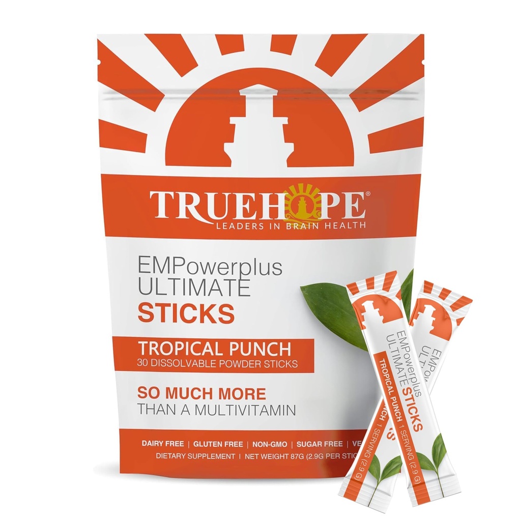 Truehope Multivitamin Nootropic Pouches with Inositol - Once-Per-Day EMPowerplus Ultimate Sticks - 30 Count (Tropical)