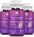 Glucosamine Chondroitin Gummies με MSM & Elderberry - 1500mg Glucosamine Chondroitin Gummies Συμπλήρωμα για Ευελιξία και Ανοσολογική Υποστήριξη για Άνδρες & Γυναίκες, 60 Gummies (3 Pack)