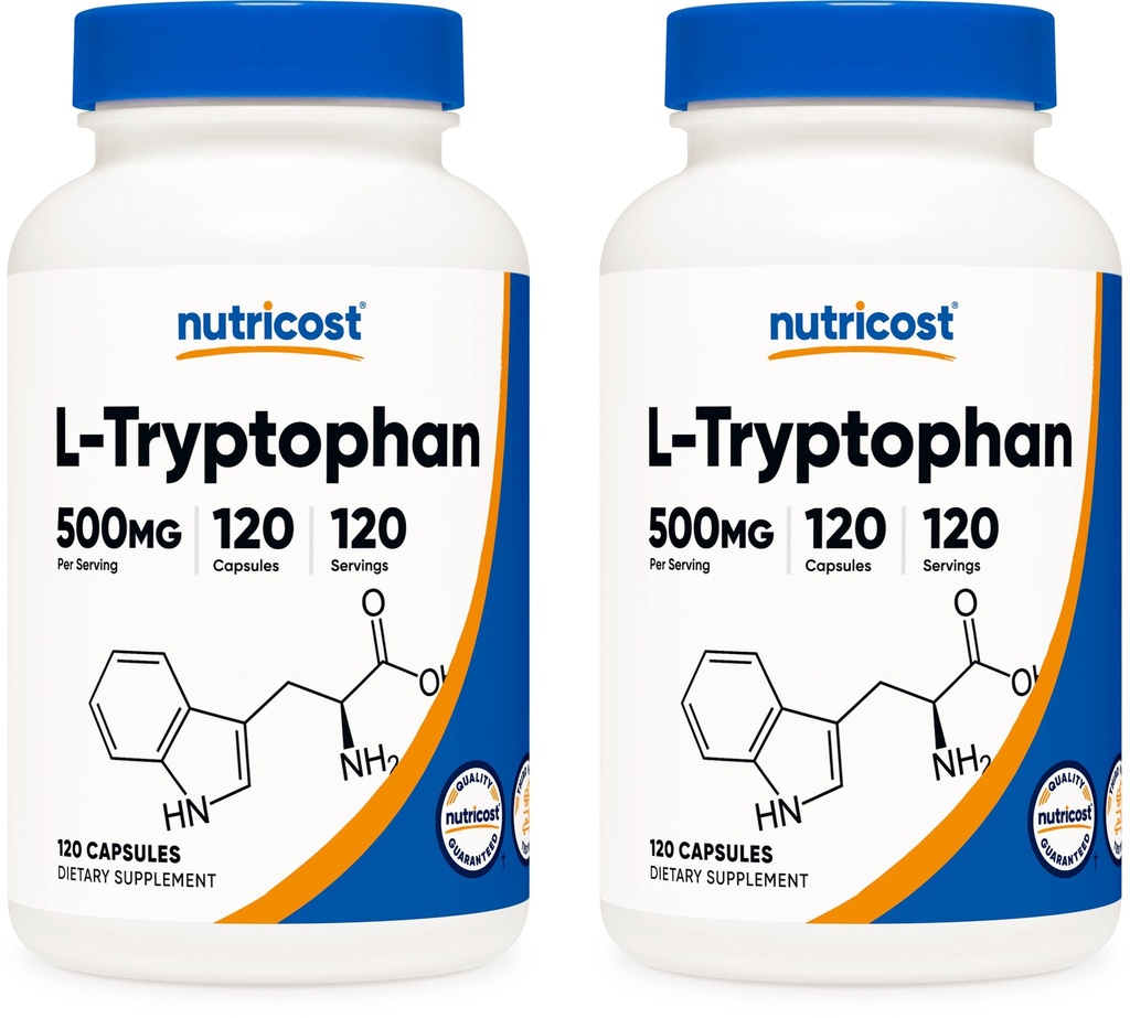 Nutricost L- Tryptophan 500mg, 120 κάψουλες (2 φιάλες)