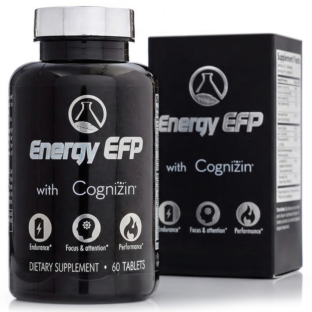 Ενεργειακό EFP Brain Booster - 60Ct Nootropic Energy Συμπληρώματα για Εστίαση & Σταμίνα με Κιτικολίνη, Βιταμίνη Β, Ashwagandha, L-Theanine, Ginseng