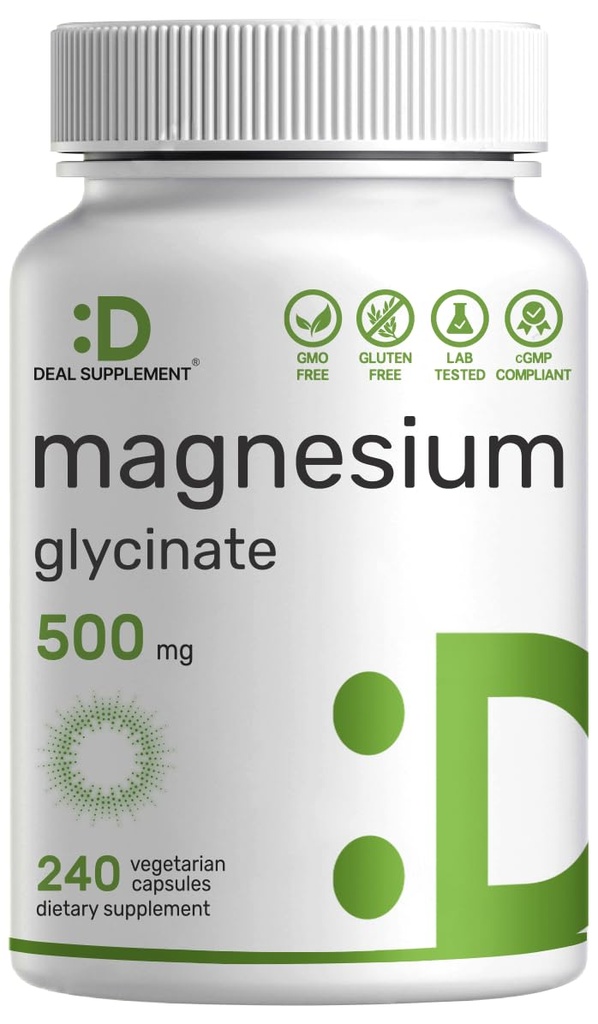 Μαγνήσιο Γλυκινικό 500mg, 240 κάψουλες Veggie 