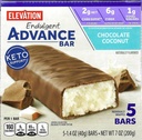 Millville Elevation Advance Σοκολάτα Coconut Bars, Carb Consciious, 5g πρωτεΐνη, με συνταγές. Ένα κουτί των 5, 1.4oz ατομικά τυλιγμένα μπαρ.