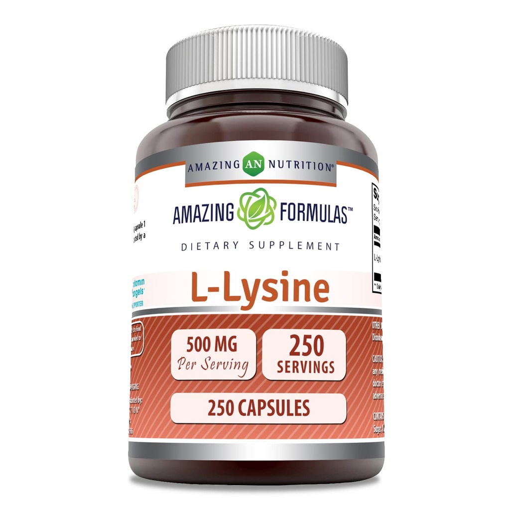 Εκπληκτικές Φόρμουλες L-Lysine 500 Mg Amino Acid Supplement 