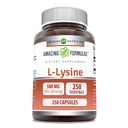 Amazing Formulas L-Lysine 500 Mg Amino Acid Supplement | Capsules | Non-GMO | Gluten-Free | Made in USA (1 Pack | 250 Count)