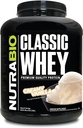 NutraBio Classic Whey Protein Powder - 25G πρωτεΐνης ανά Scoop - Full-Spectrum Amino Acid Profile - Χωρίς πληρωτικά, τεχνητά χρώματα, συντηρητικά - Χαμηλός γλυκαιμικός δείκτης - κρεμώδης βανίλια, 5 Λίρες