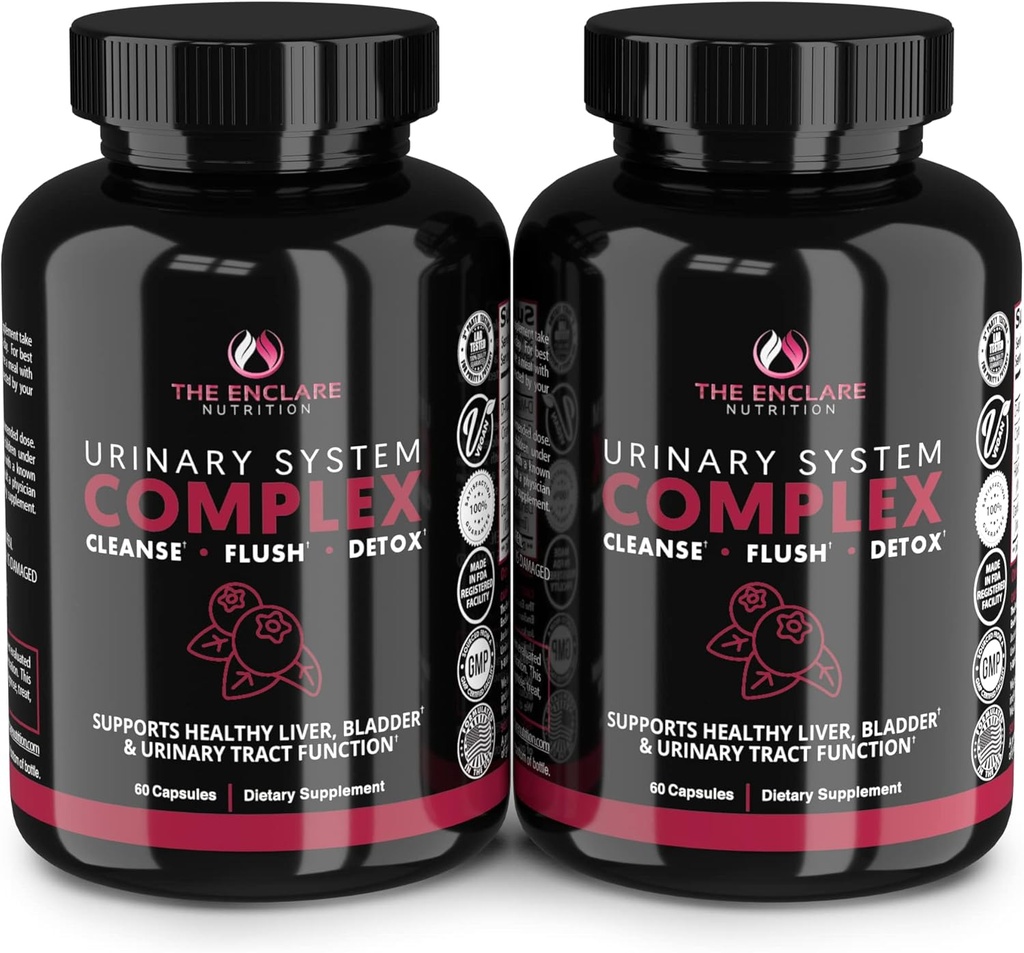 THE ENCLARE NUTRITION D Mannose Capsules|1000mg with Cranberry Pills for Women & Men, Hibiscus & Dandelion. Fast-Acting Urinary Tract Health, Bladder Control, Liver Support, Kidney Cleanse & Detox(2)