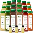 5 Day Protein Juice Cleanse by Raw Fountain, All Natural Raw Detox Cleanse, Cold Pressed Fruits, Vegetables, Vanilla and Chocolate Flavor, Tasty and Energizing, 30 Bottles 12oz, 3 Ginger Shots