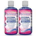 Wellgenix Balanced Essentials Plus Νέα Φόρμουλα - Berry Flavor 32oz (πακέτο των 2) - Υγρή Βιταμίνη - Πλήρης Multivitamin Συμπλήρωμα - Ανοσοποιητική ενίσχυση & Γενική Υγεία - Ενήλικες, Παιδιά, Τοντλερς