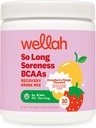 Wellah So Long Soreness BCAA Powder (Strawberry Mango Flavored) 30 Servings - with Hydration Complex