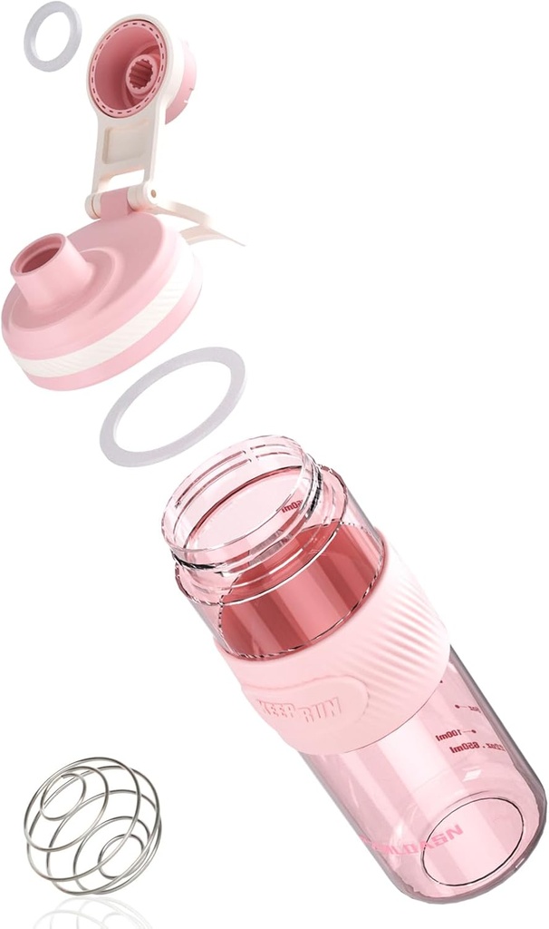 Φιάλη Shaker - 650ml/23oz, Ανθεκτικό & Leak-Proof, Τέλειο για Super Creamy Fitness Protein Shakes - Pink