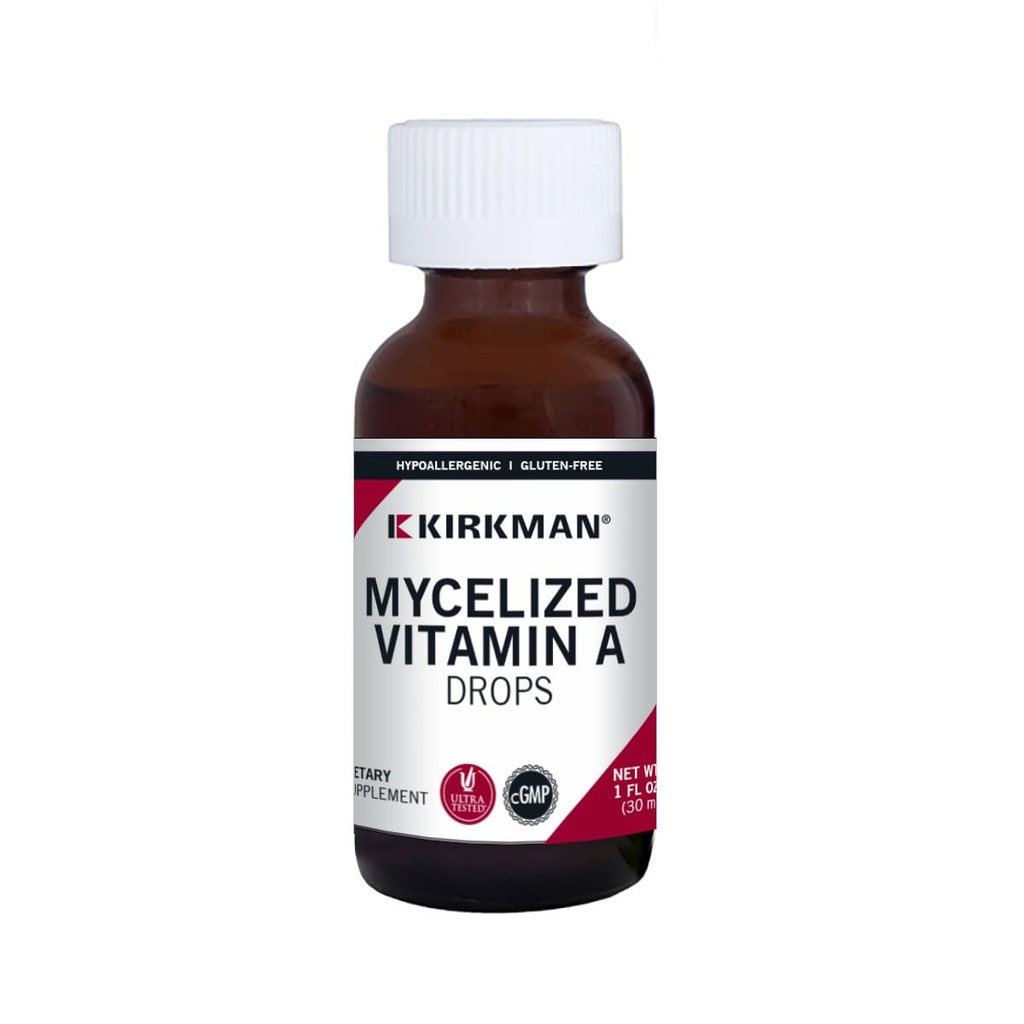 Kirkman - Mycelized Vitamin A Liquid - 30ml - Αιθέρια Βιταμίνη - Υποστηρίζει την Ανοσοποιητική Υγεία - Hypoallergenic