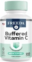 FREEDA Vitamin C - Buffered Vitamin C 500mg - Kosher - Powerful Antioxidant Immune Support - Sensitive Stomach Vitamins C Capsules Calcium Ascorbate - Vitamin C 500 mg - VIT C Supplement (250 Count)