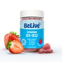 Belive Βιταμίνη D3 Gummies με B12 Βιταμίνες - 60 Ct I Ανοσοποιητική υποστήριξη Gummies με Vegan Βιταμίνη B12 & D3, Παρέχει Ενισχυμένη δύναμη των οστών και των μυών, την υγεία και την ενέργεια Hearth - Flavor Φράουλα